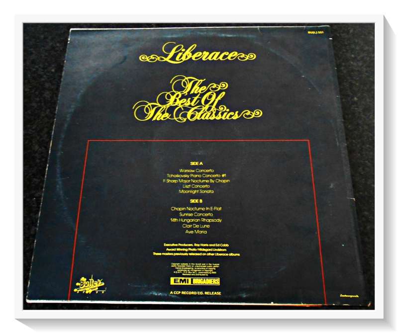 LIBERACE: The Best of the Classics - EMI Records - LP Cover & LP Record in Very Good B+ Condition*
