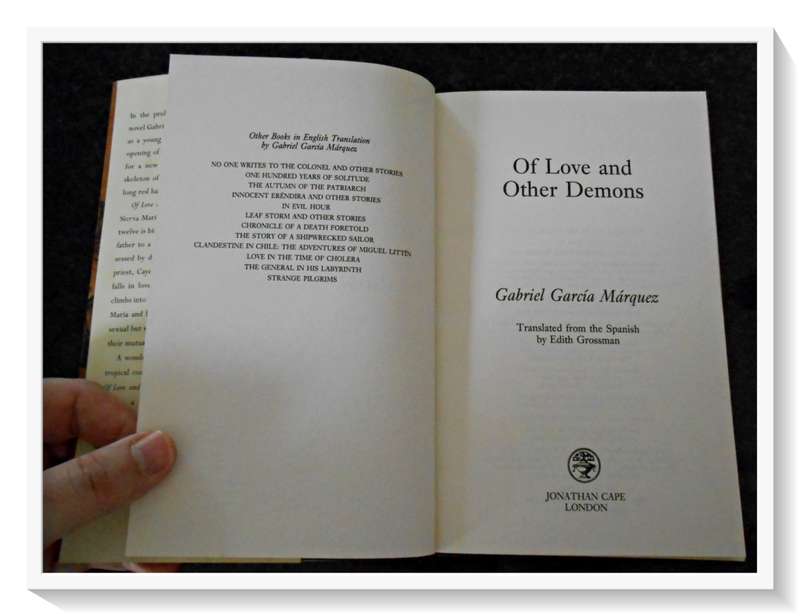 Gabriel Garcia Marquez: Of Love & Other Demons - First UK Edition - Jonathan Cape Pub. B+ Condition*