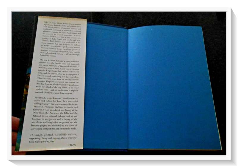 UMBERTO ECO:  The Island of the Day Before - UK: 1995 SECKER & WARBURG - Hardcover - Condition: B+