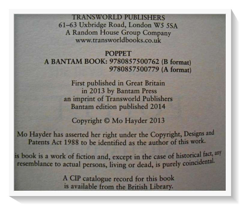MO HAYDER: Poppet - Horror/Thriller - Softcover - BAMTAM BOOKS - 2014 - Condition: B+