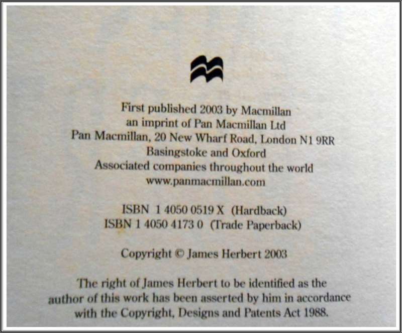 NOBODY TRUE James Herbert - First Edition + 1st Impression - UK 2003 Large Hardcover - Condition: B+