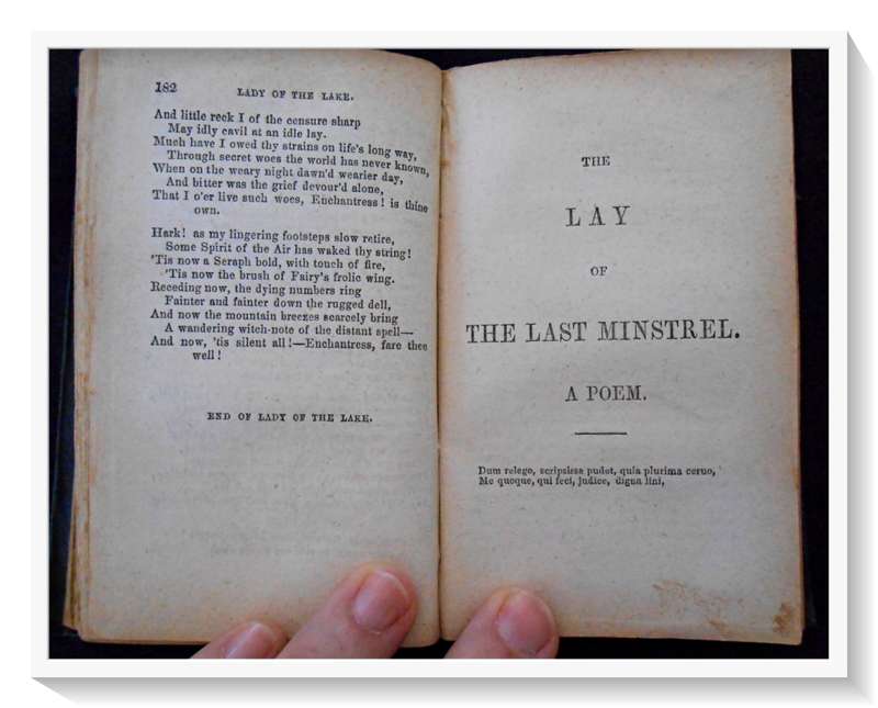 Lady of the Lake & The Last Minstrel - Sir Walter Scott - 1843 Pub. J.S. Pratt: London (181 Years)