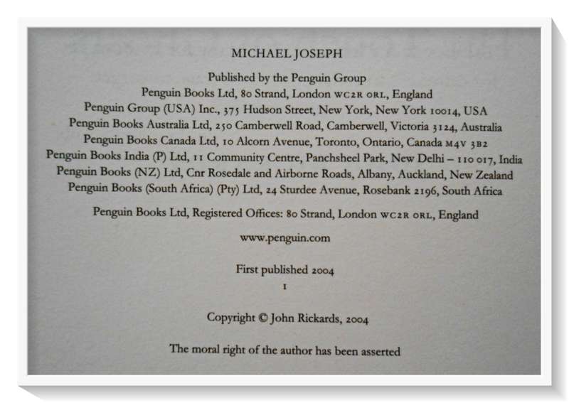 The Touch of Ghosts by JOHN RICKARDS - First Edition Hardcover 2004 Michael Joseph Press B+