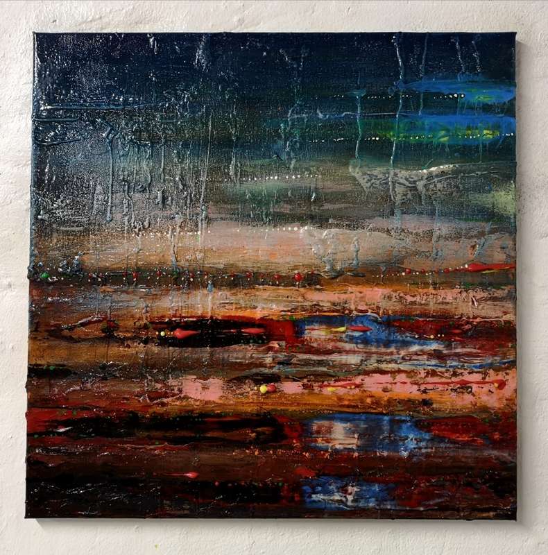 Abstract Art - Title: In the Absence of Autumn - Paintings by Surrealist Pioneer Ras Steyn [MFA]