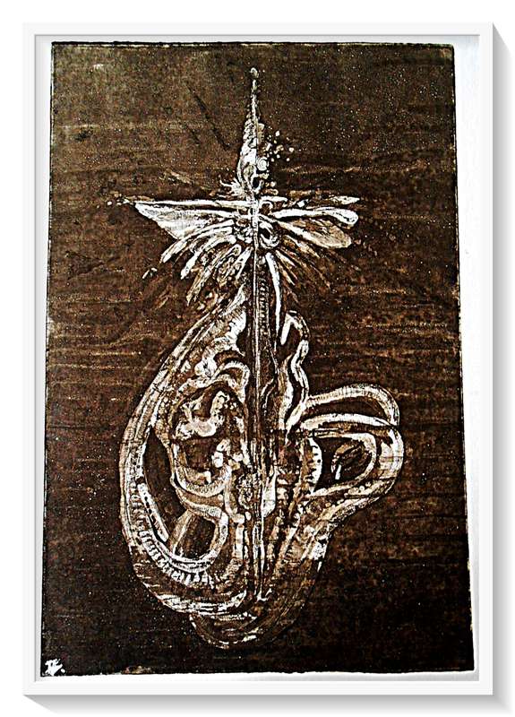 Traditional Artist Ras Steyn (MFA): `The Secret Show` - Copperplate Etching - No.2 of 3 - Signed