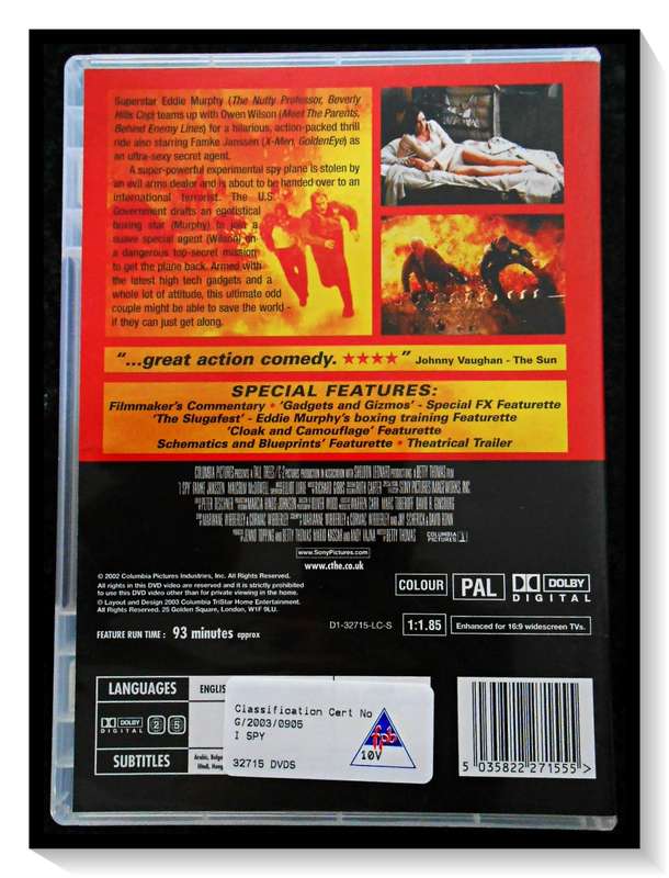 I SPY: DVD - 2002 - Columbia Pictures - 2-13VL - Casing & Disc in Good Condition*