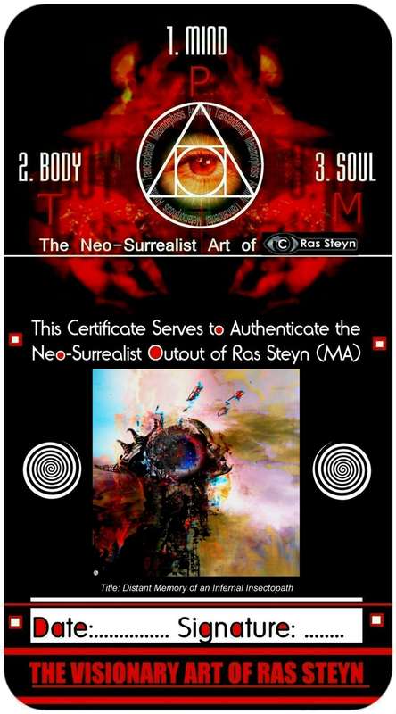 Human-Centred Fine Art by Ras Steyn: Title: `Distant Memory of an Insectopath` - Premium Canvas 1/1