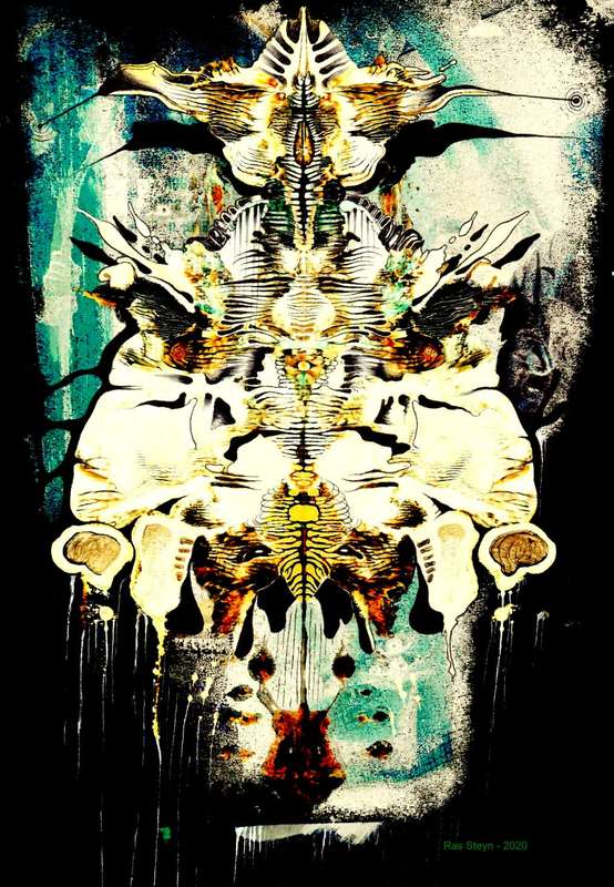 Title: Beauty is but Skin Deep by Surrealist Pioneer Ras Steyn (MFA) - Premium Canvas Print 1/2