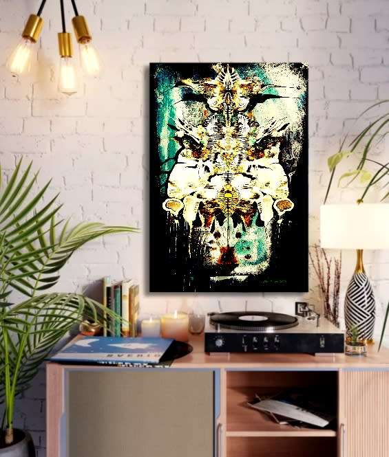 Title: Beauty is but Skin Deep by Surrealist Pioneer Ras Steyn (MFA) - Premium Canvas Print 1/2