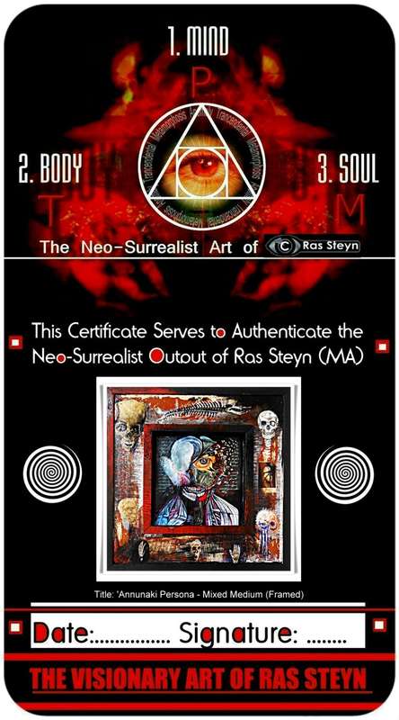 Original Mixed Medium Art - Title: Annunaki Persona - Acrylic, Collage, Pen, Ink, Varnish ( 1X )
