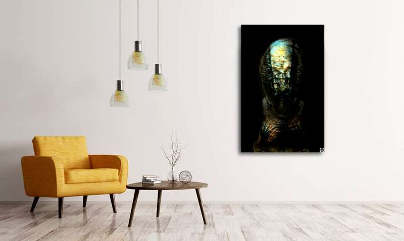 Traditional & Human-Centred Art by Ras Steyn (MFA) - Title: Tokolosh - Mounted Canvas - 2/2 Large**