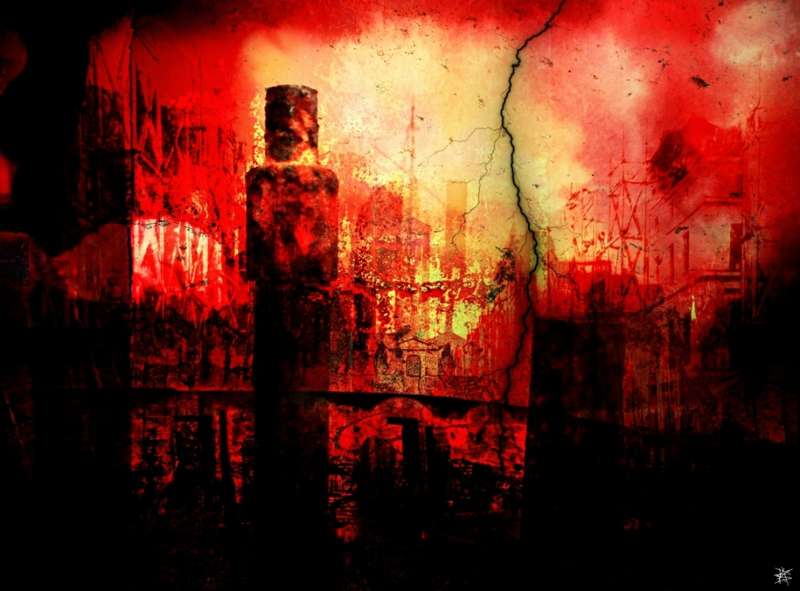 Sodom and Gomorrha - Photographic Collage - Single Edition Diptych by SA Artist Ras Steyn (MFA)