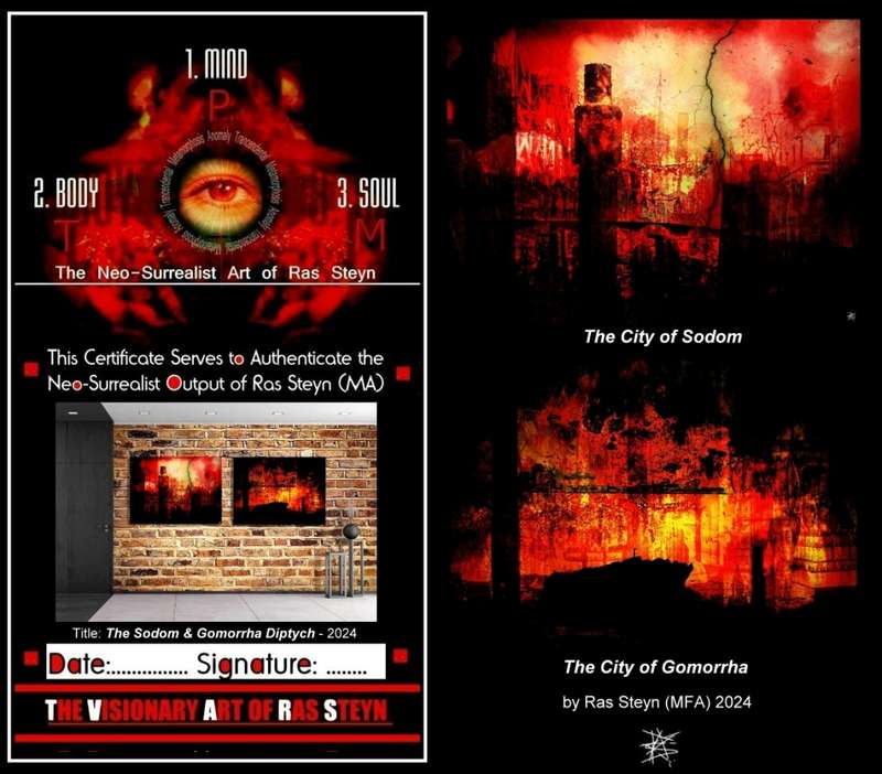 Sodom and Gomorrha - Photographic Collage - Single Edition Diptych by SA Artist Ras Steyn (MFA)