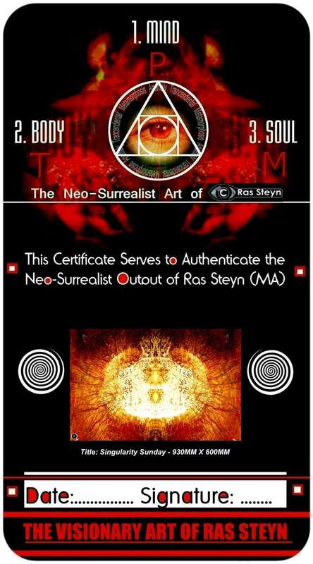 `Singularity Sunday` by Human-Centred Artist Ras Steyn [MFA] - Large Single Premium Mounted Canvas*