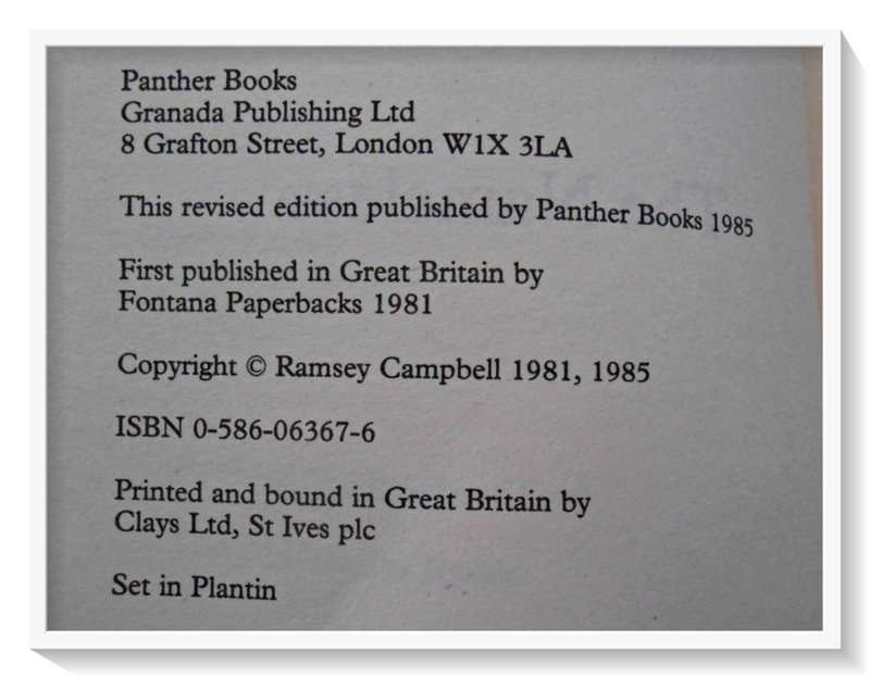 RAMSEY CAMPBELL: The Nameless - Revised Edition - 1985 - PANTHER Books - Paperback - B+