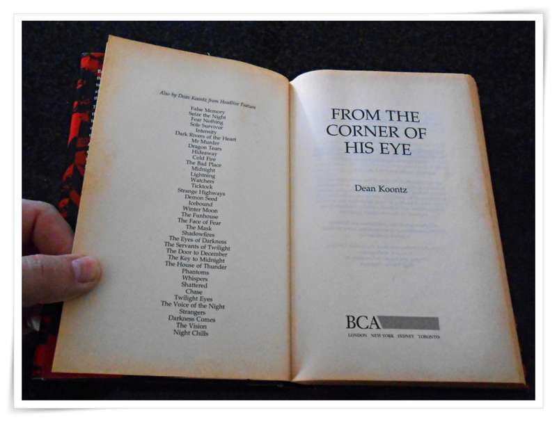 DEAN KOONTZ: From the Corner of His Eye - Hardcover - BCA - Condition: B+