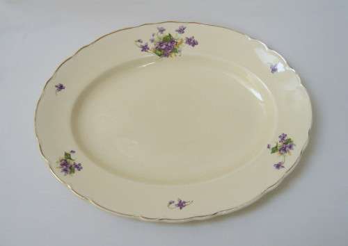 VINTAGE A J WILKINSON ROYAL STAFFORDSHIRE POTTERY 'VIOLETS' 35.5cm MEAT PLATTER c1947+