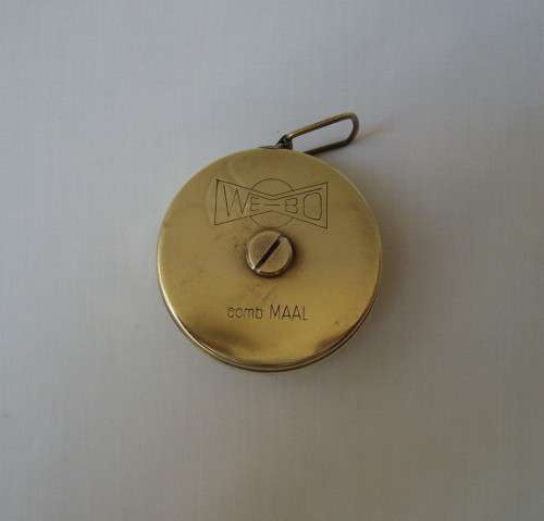 VINTAGE DANISH BRASS WE-BO COMB MAAL IMPERIAL LIVESTOCK MEASURING TAPE