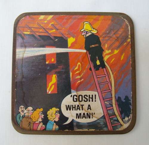 SET OF SIX VINTAGE HUMOROUS COMIC COASTERS c1960's