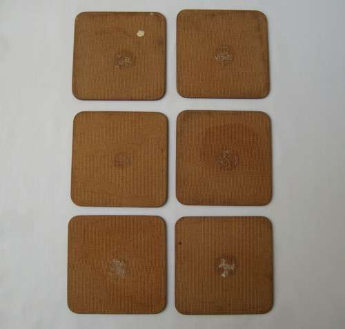 SET OF SIX VINTAGE HUMOROUS COMIC COASTERS c1960's
