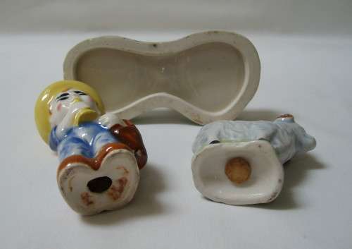 VINTAGE SHEPHERD SALT & PEPPER CRUET SET c1940's