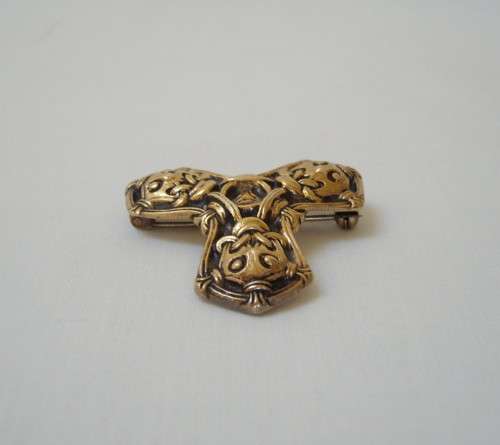VINTAGE NORWEGIAN DAVID-ANDERSEN OSLO VERMEIL-STERLING SILVER VIKING PENDANT/BROOCH c1960's