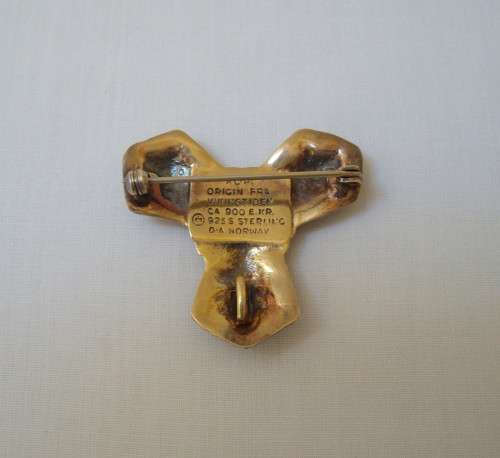 VINTAGE NORWEGIAN DAVID-ANDERSEN OSLO VERMEIL-STERLING SILVER VIKING PENDANT/BROOCH c1960's