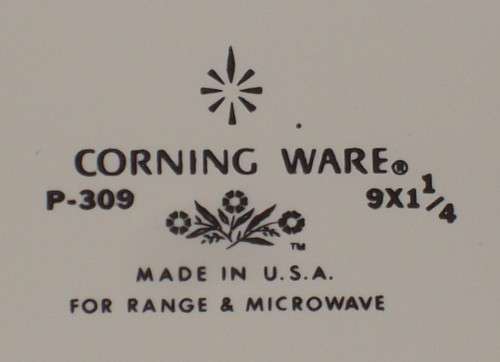 CORNING WARE BLUE CORNFLOWER P-309 9in X 1 1/4in PIE PLATE