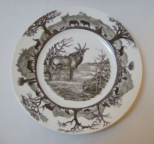 VINTAGE WEDGWOOD KRUGER NATIONAL PARK ROAN ANTELOPE 27cm DISPLAY PLATE c1950's