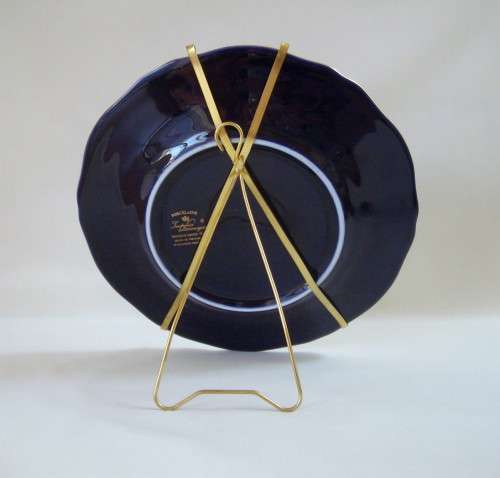 VINTAGE IMPERIA LIMOGES COBALT BLUE & 22 ct GOLD PLATE & SMALL TABLE BELL