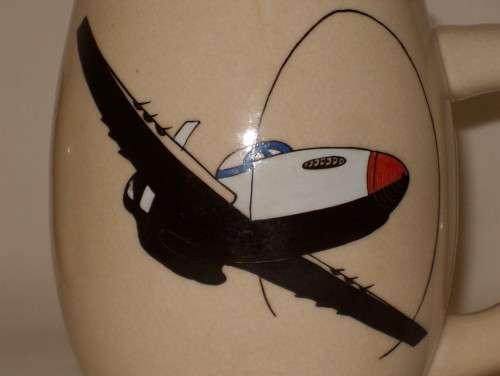 TWO VINTAGE KOREAN WAR SAAF FLYING CHEETAHS & USAF 18th FIGHTER-BOMBER WING BEER MUGS c1952