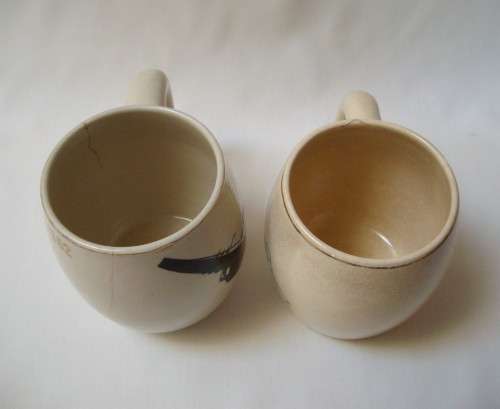 TWO VINTAGE KOREAN WAR SAAF FLYING CHEETAHS & USAF 18th FIGHTER-BOMBER WING BEER MUGS c1952