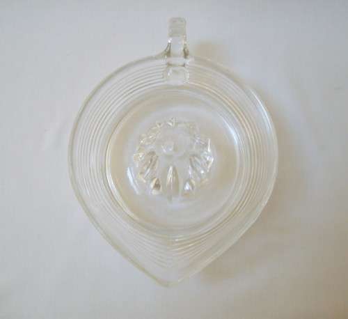 VINTAGE LARGE PRESSED GLASS CITRUS JUICER