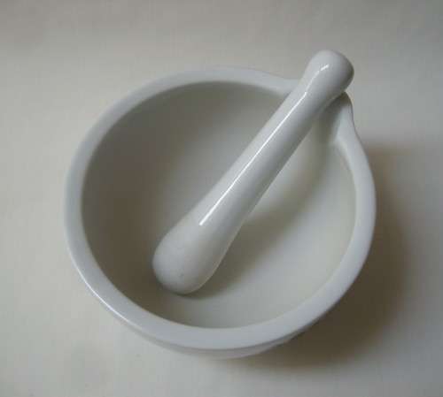 PORCELAIN MORTAR & PESTLE ADVERTISING SANDOZ GENERIC PHARMACEUTICALS