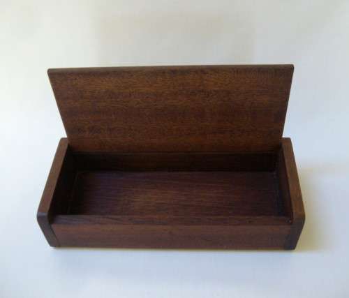 VINTAGE MERANTI & BRASS WARTHOG RECTANGULAR BOX