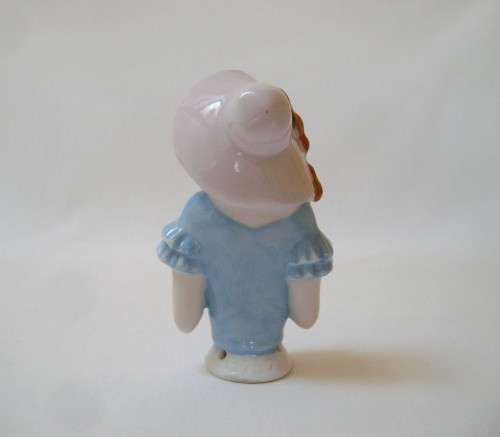 VINTAGE FOREIGN PORCELAIN HALF-DOLL FOR PINCUSHION ~ Chipped!