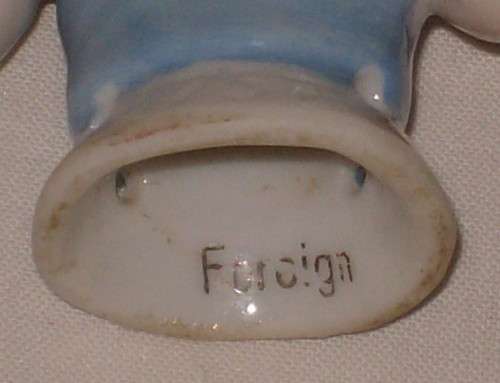 VINTAGE FOREIGN PORCELAIN HALF-DOLL FOR PINCUSHION ~ Chipped!