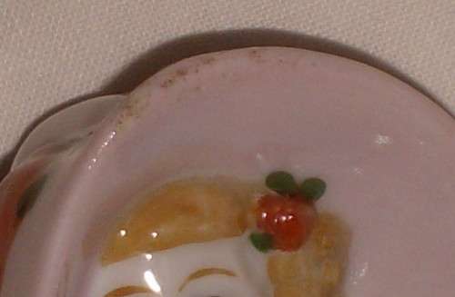 VINTAGE FOREIGN PORCELAIN HALF-DOLL FOR PINCUSHION ~ Chipped!