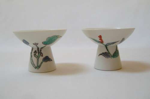 SET OF TWO VINTAGE JAPANESE SUSHI CONDIMENT BOWLS
