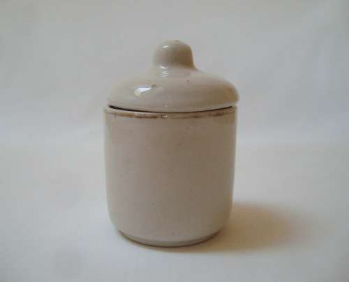 VINTAGE RHODESIAN NORBEL POTTERIES MUSTARD POT & LID