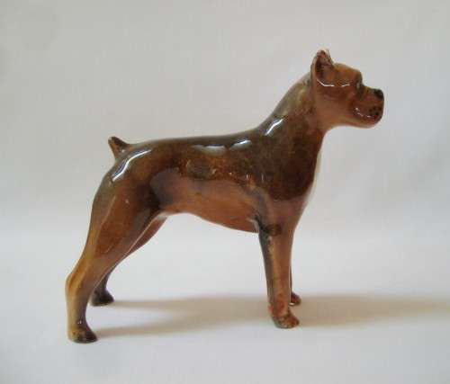 VINTAGE CERAMIC BOXER FIGURINE