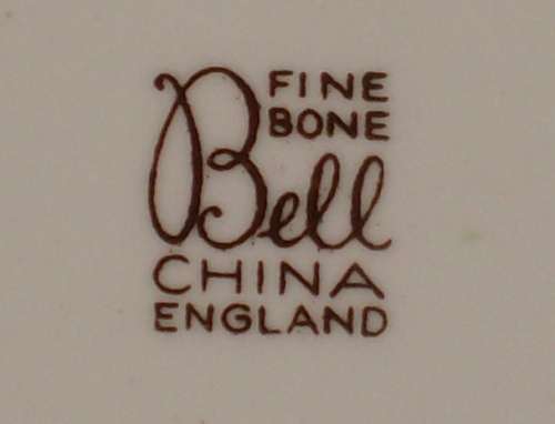 VINTAGE SHORE & COGGINS BELL CHINA PATTERN 4480 DEMITASSE COFFEE DUO c1940s ~ Cup Stained!