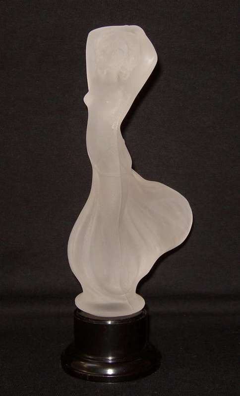 ART DECO BOHEMIAN FROSTED GLASS FIGURAL NUDE c1930's