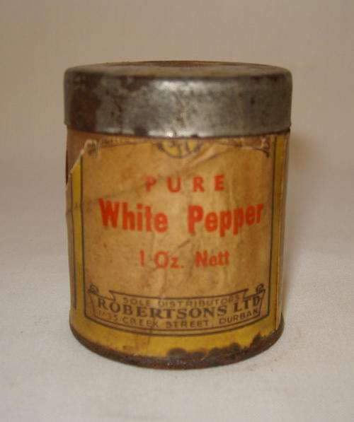 VINTAGE ROBERTSONS PURE WHITE PEPPER TIN c1930's