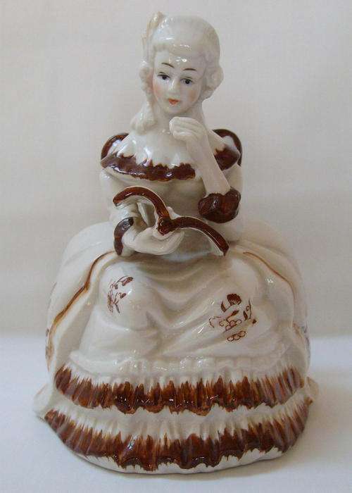 PORCELAIN SEATED LADY FIGURINE