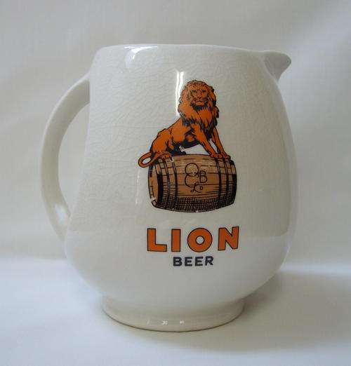 VINTAGE DROSTDY WARE 'LION BEER / BIER' JUG