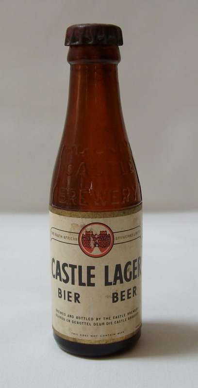 VINTAGE CASTLE LAGER MINIATURE BOTTLE c1950's