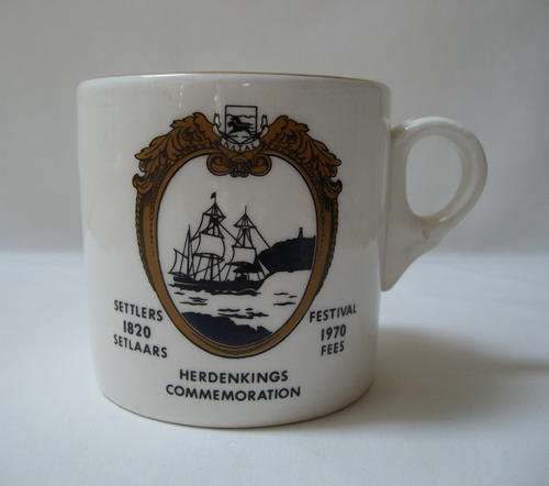 VINTAGE CONTINENTAL CHINA '1820 SETTLERS FESTIVAL' COMMEMORATIVE MUG c1970