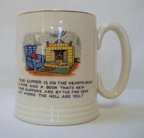 VINTAGE LORD NELSON POTTERY HUMOROUS BEER TANKARD c1956
