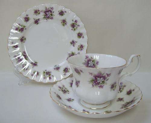 VINTAGE ROYAL ALBERT 'SWEET VIOLETS' TEA TRIO